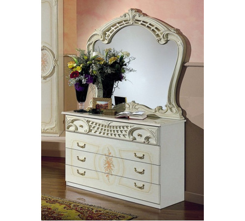 Комод Роза для белья Роза с зеркалом (беж)