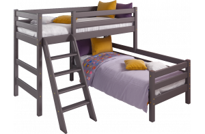 Кровать Соня Лаванда угловая вариант 8 с наклонной лестницей