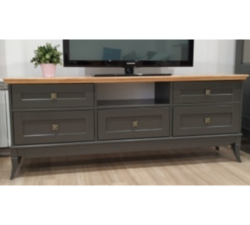 Тумба под телевизор Римини MUR-118-13/5(1) на ножках (RAL 7022)