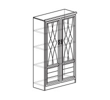 Шкаф витрина комбинированный для гостиной Лира 44 темный